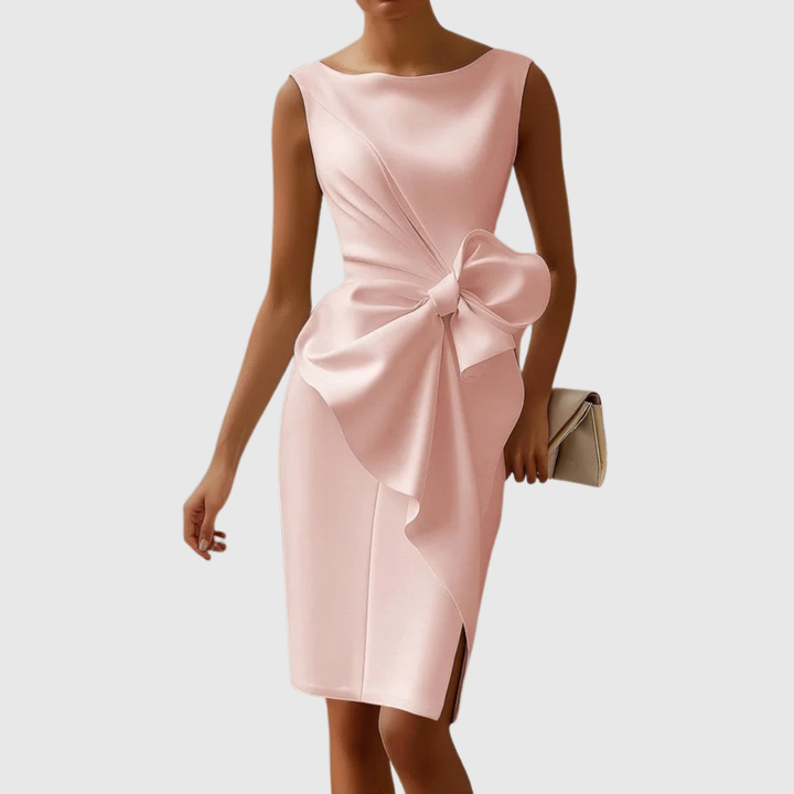 Primrose | Women's Sleeveless Bow Detail Midi Dress - Black - Image 3