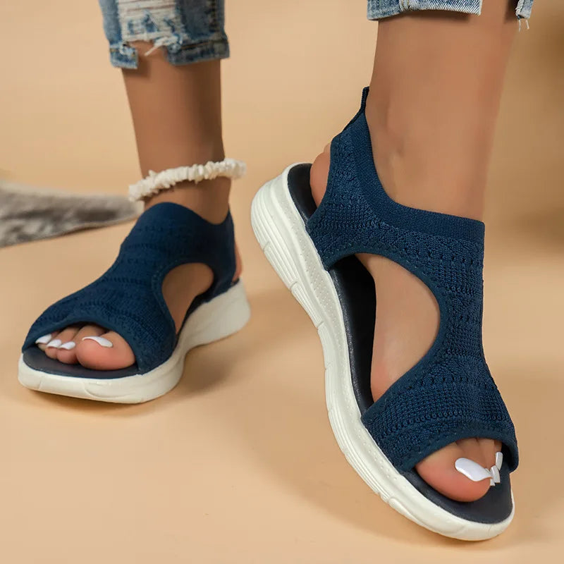 Priya | Women's Open Toe Platform Sport Sandal - Black - Image 5