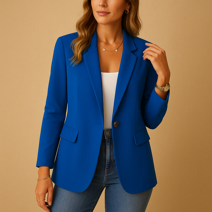 Reina | Women's Single Breasted Tailored Blazer - White - Image 6
