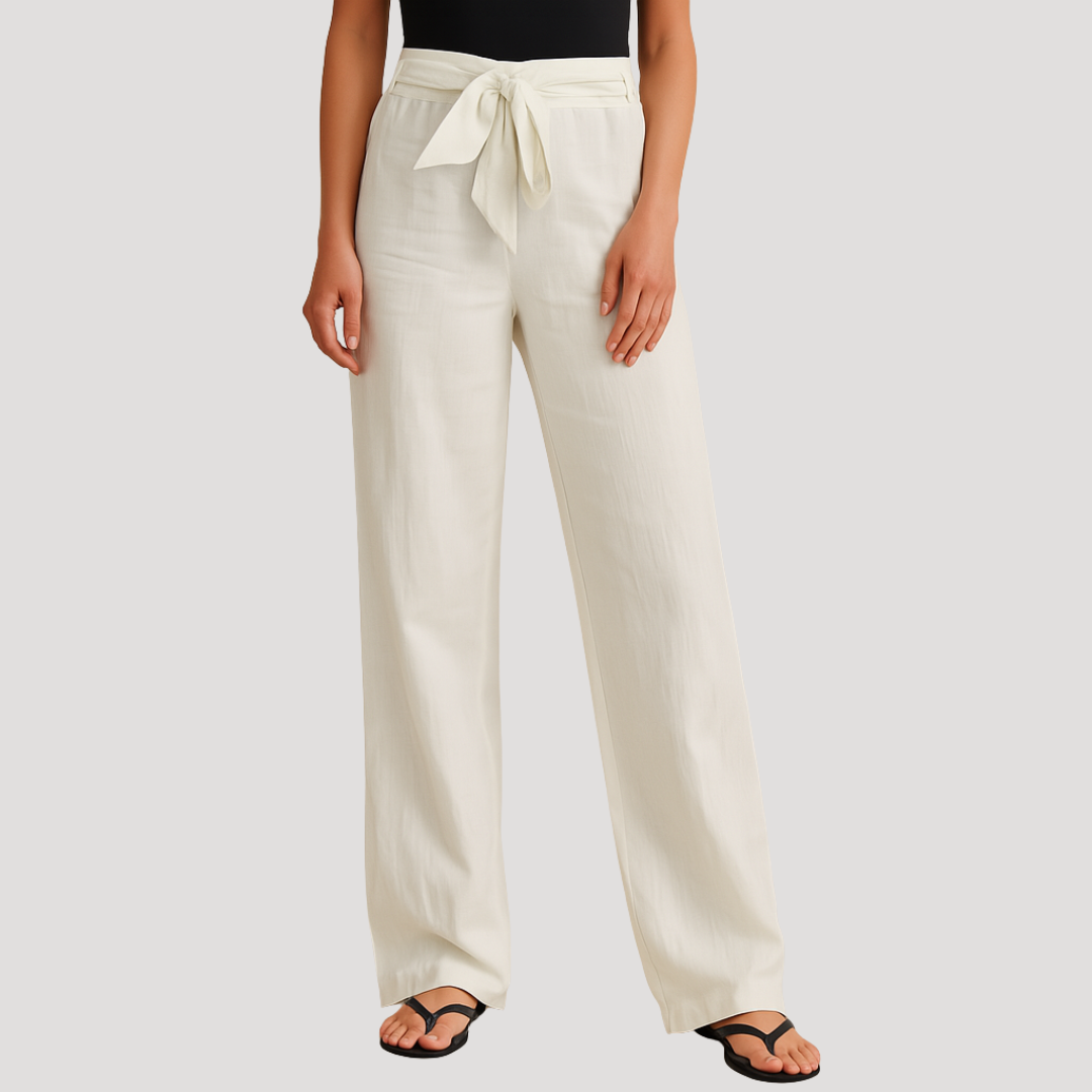 Reyna | Women's Drawstring Wide Leg Pants - Navy - Image 5