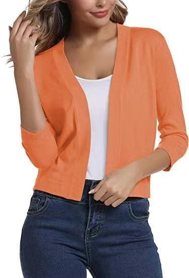 Scarlett | Women's Open Front 3/4 Sleeve Cardigan - Black - Image 14
