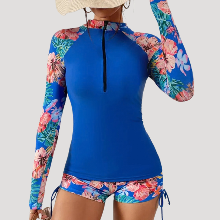 Solange | Women's Floral Long Sleeve Two Piece Swimsuit - Floral - Image 10