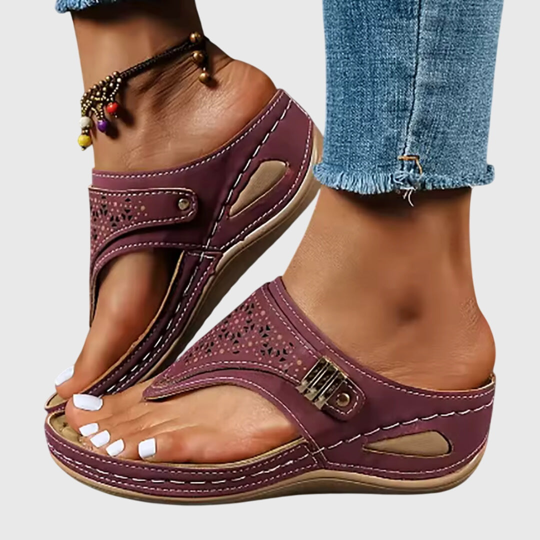 Theodoros | Women's Platform Ankle Strap Sandals - Brown - Image 14