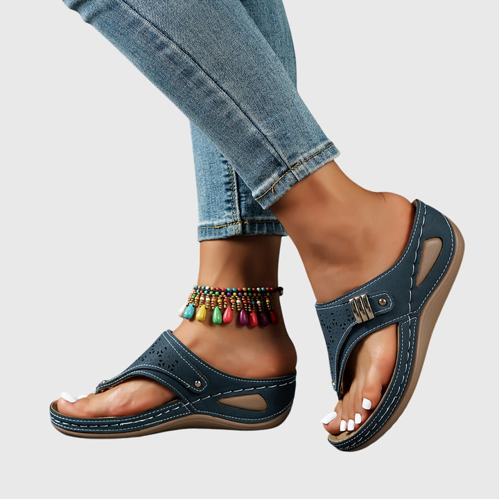 Theodoros | Women's Platform Ankle Strap Sandals - Brown - Image 5