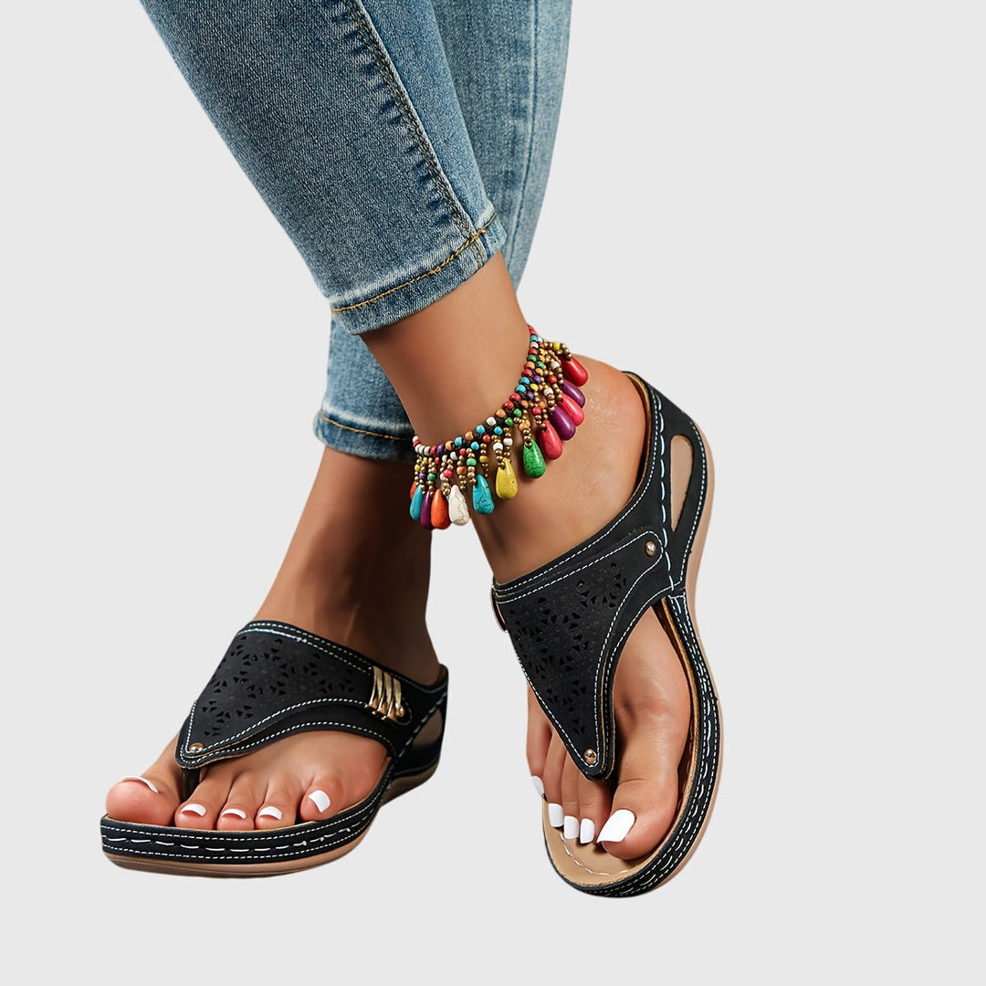 Theodoros | Women's Platform Ankle Strap Sandals - Brown - Image 9