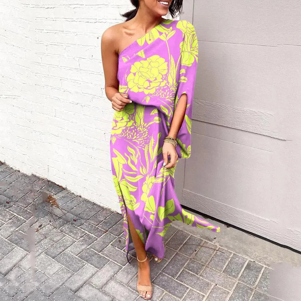Vashti | Women's One Shoulder Floral Maxi Dress - Floral - Image 8