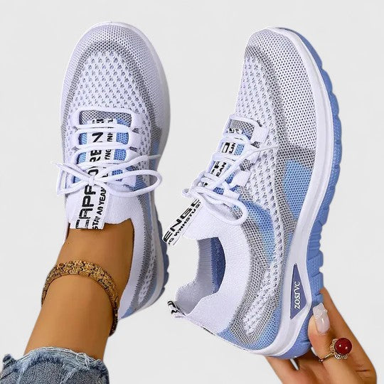 Viola | Women's Orthopedic Lace-Up Walking Sneakers - Champagne - Image 11