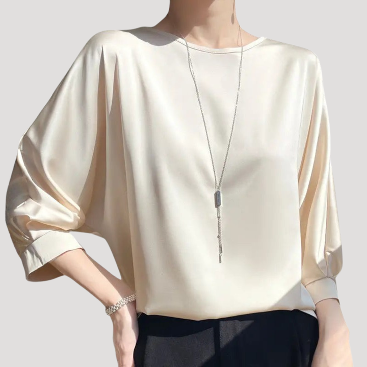 Xanthe | Women's Long Sleeve Relaxed Fit Blouse - White - Image 4