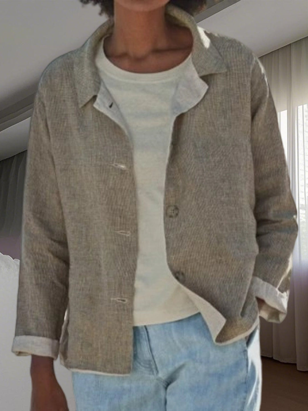 Zephyra | Women's Casual Long Sleeve Button Front Jacket - Image 6